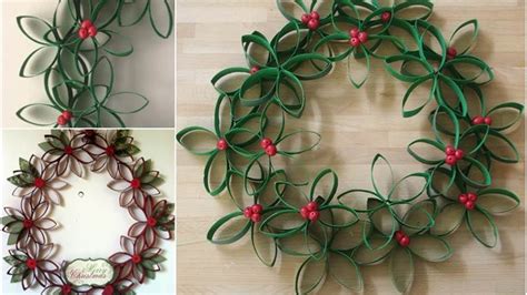 Wreath Made out of Toilet Paper Rolls- DIY Toilet Paper Roll Crafts You Need to See- CHRISTMAS ...