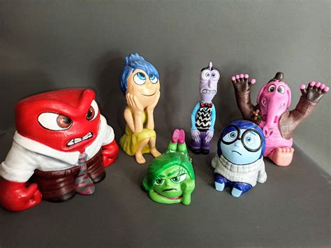 Inside Out Emotions, Hand Painted 3D Printed figure, Inside Out figurine set, Disney Movie ...