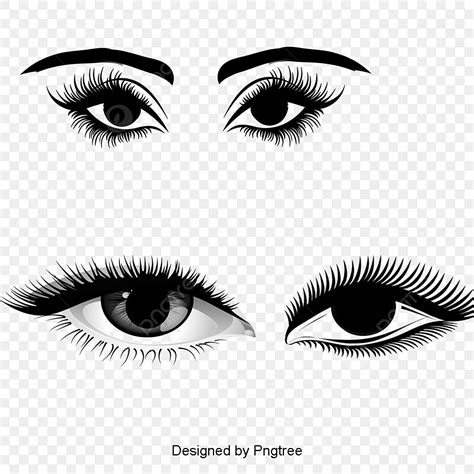 Croquis Des Yeux De Dessin Animé Noir, Yeux Clipart Noir Et Blanc ...