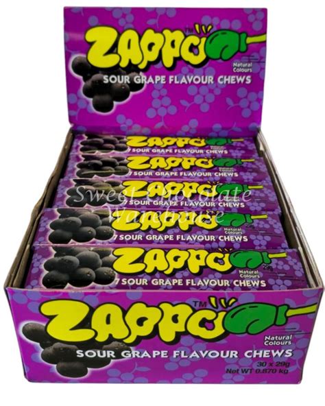 Zappo Sour Grape Flavour Chews 30 Pieces | Sweet Chocolate Warehouse