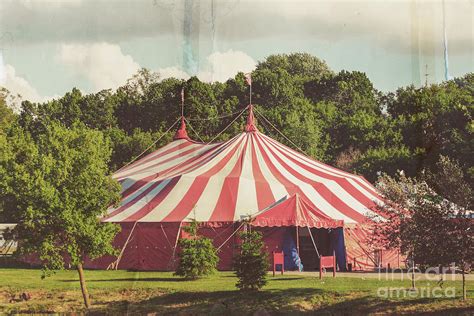 Vintage circus tent, old paper postcard effect Photograph by Suzanne Tucker - Pixels