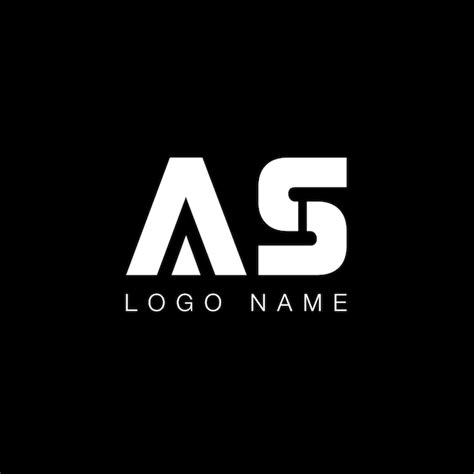 Premium Vector | As letter business logo in black and white color