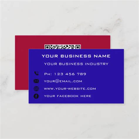 Custom QR Code Name Text Info Colors Business Card | Zazzle
