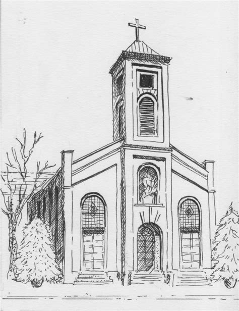 Catholic Church Drawing at PaintingValley.com | Explore collection of ...