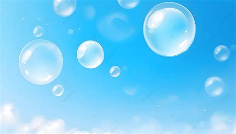 Sky Blue Texture Background, Sky Blue White Cloudy Background, Big Transparent Bubbles ...