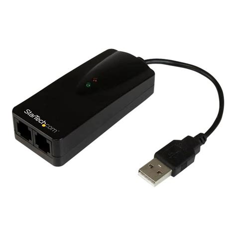 StarTech.com 2-Port External USB Modem - 56K Hardware Based Fax Modem - Fax / modem - USB - 56 ...