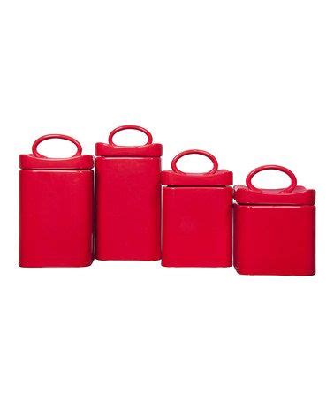 Home Essentials and Beyond Red Square Canister Set | Square canister set, Canister sets, Kitchen ...