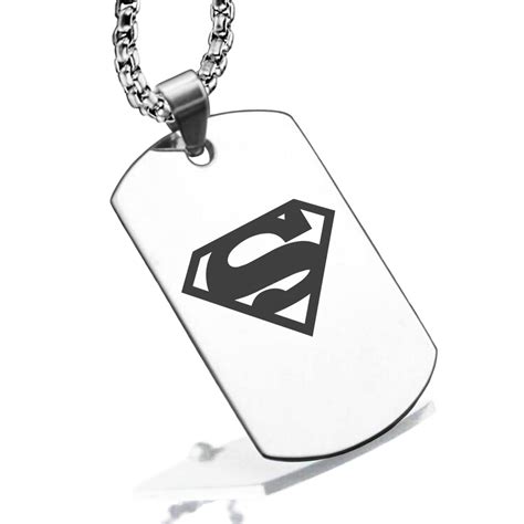 Stainless Steel Superman Dog Tag Pendant Necklace - Walmart.com