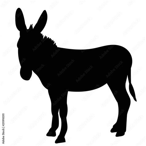 vector, isolated black silhouette of a donkey, it is worth Stock Vector | Adobe Stock