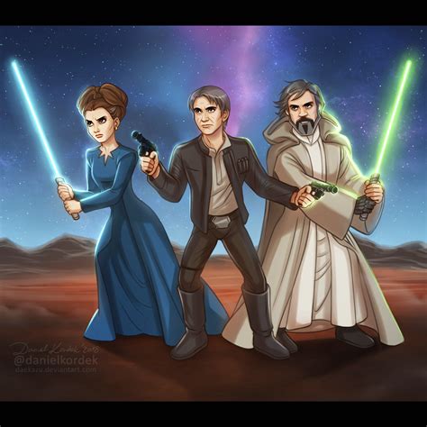 Star Wars: Leia + Han + Luke by daekazu on DeviantArt