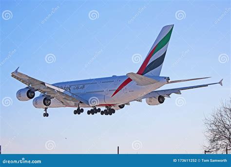 Emirates Airbus A380-800 Landing in Toronto, Ontario, Canada Editorial ...