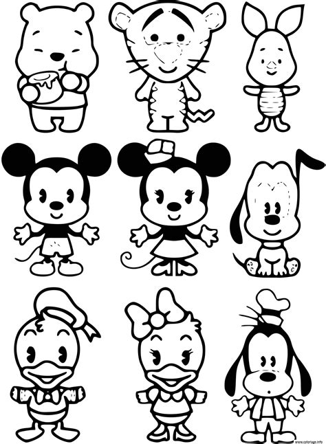 Coloriage Disney Kawaii Personnages Bebes Dessin Disney Walt à imprimer