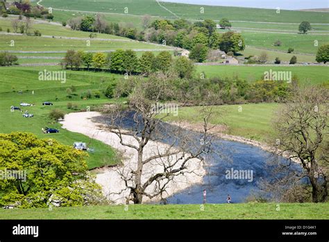 The River Wharfe at Burnsall, Wharfedale, Yorkshire Dales, Yorkshire, England, United Kingdom ...