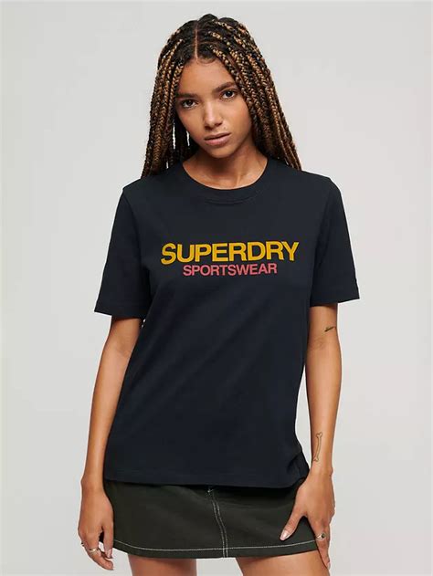 Superdry Sportswear Logo Relaxed T-Shirt, Eclipse Navy at John Lewis & Partners
