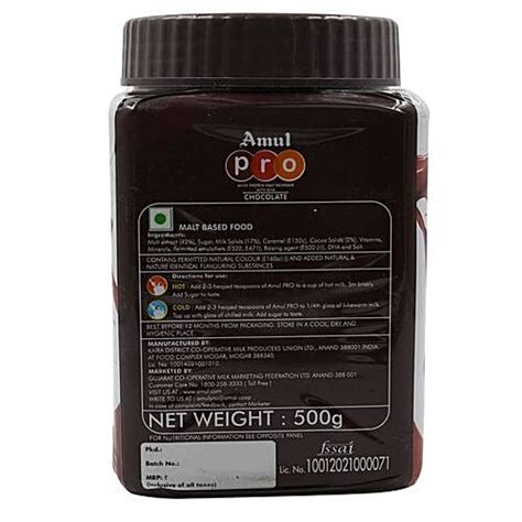 Buy Amul Pro Whey Protein Malt Beverage Health Drink With Dha Chocolate ...