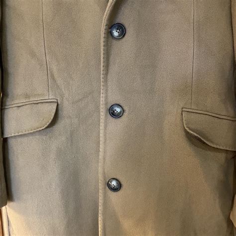 Cortefiel Brown Wool Designer Overcoat Trench Coat... - Depop
