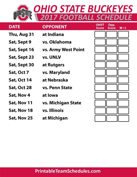 Ohio State Basketball Schedule Printable - Printable Calendars AT A GLANCE