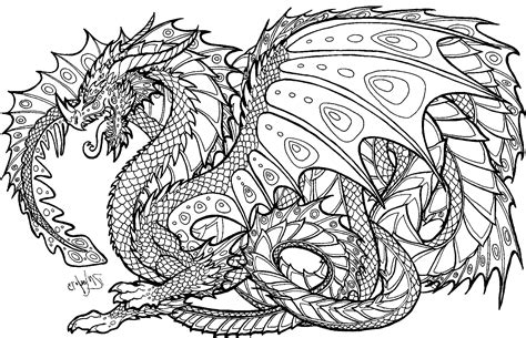 Download Realistic Dragon Coloring Pages For Adults - Adult Colouring Pages Dragon PNG Image ...