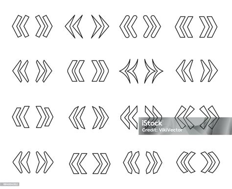 Guillemets Line Icon Set Stock Illustration - Download Image Now - Art ...