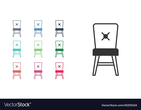 Black chair icon isolated on white background set Vector Image