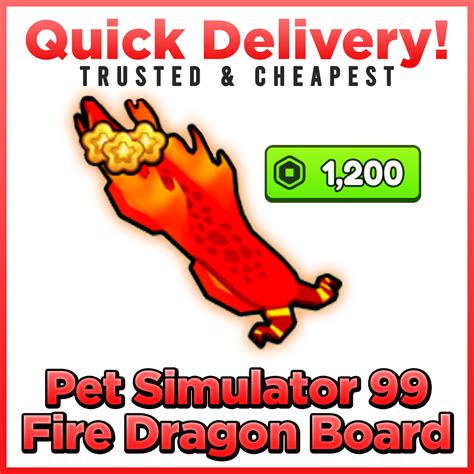 Pet Sim 99 Fire Dragon Hoverboard - Game Items - Gameflip