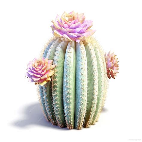 Premium AI Image | Pastel Cactus Isolated on White