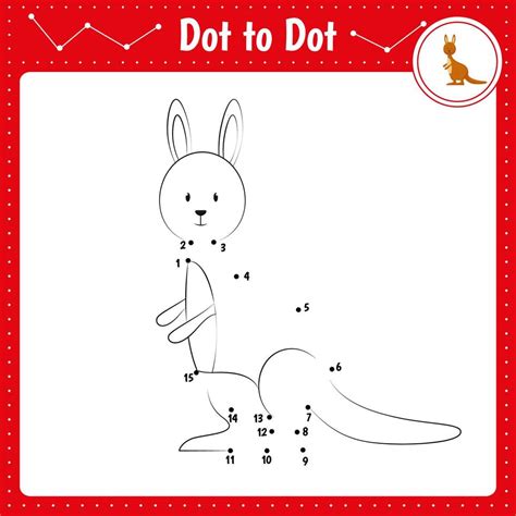 Connect the dots. Kangaroo.Dot to dot educational game. Coloring book for preschool kids ...