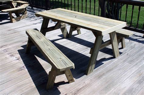 6 Ft. Treated Pine Picnic Table With Separate Benches – A&D Workshop