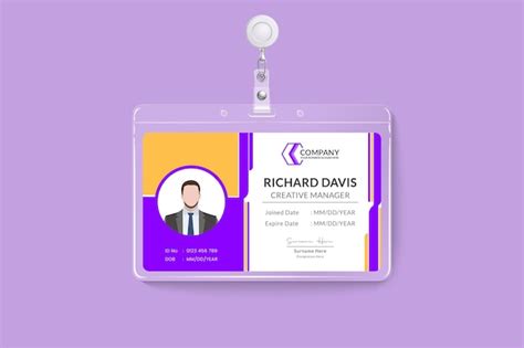 Premium Vector | Creative company official unique employee ID card design