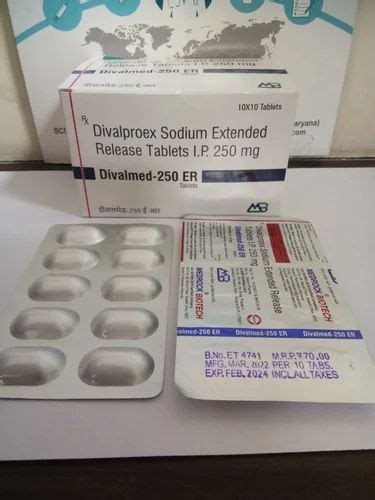 Divalproex Sodium Er 250 Mg. Tablets at Rs 700/box in Panchkula | ID ...