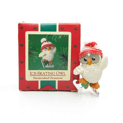 Ice-Skating Owl Ornament Vintage Hallmark 1985 Christmas Tree Decorati | Brown Eyed Rose