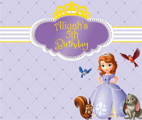 Download Custom Princess Sofia First Birthday Striped Purple - Princess ...