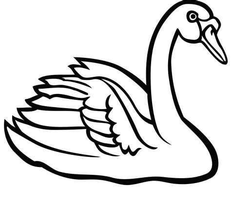 Swan Clipart Black And White | Free download on ClipArtMag