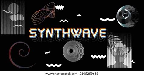 Modern Retro Futuristic Background Synthwave Poster Stock Vector ...