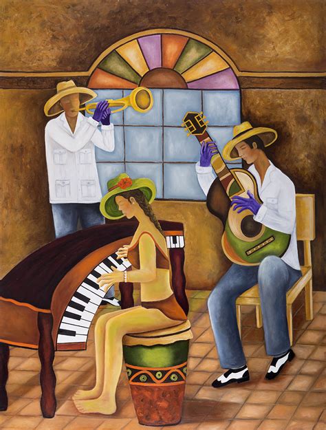 Cuban Musicians - Oils, in cuban themes