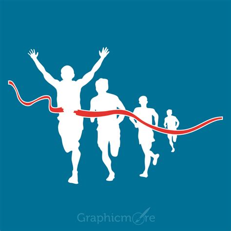 Marathon Runner Silhouette Design Free Vector File Download