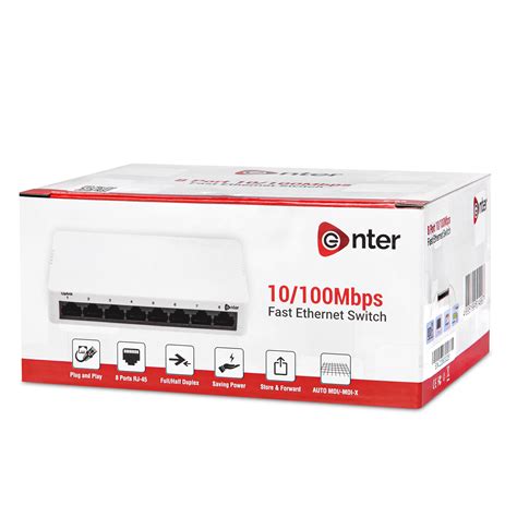 10/100Mbps 8 PORT Fast Ethernet Switch- E-S8 - Enter Multimedia