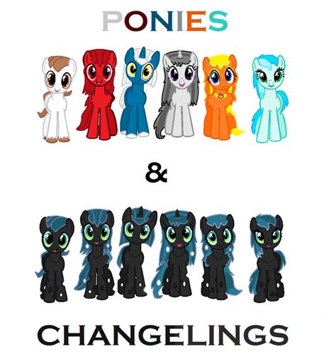 Ponies and Changelings by PeregrinStaraptor on DeviantArt