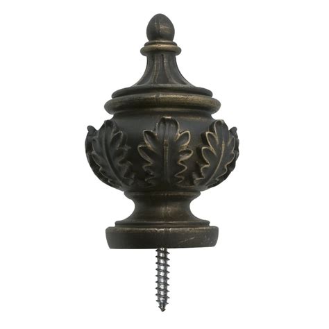 Allen + roth 2-Pack Venetian Gold Wood Curtain Rod Finials at Lowes.com