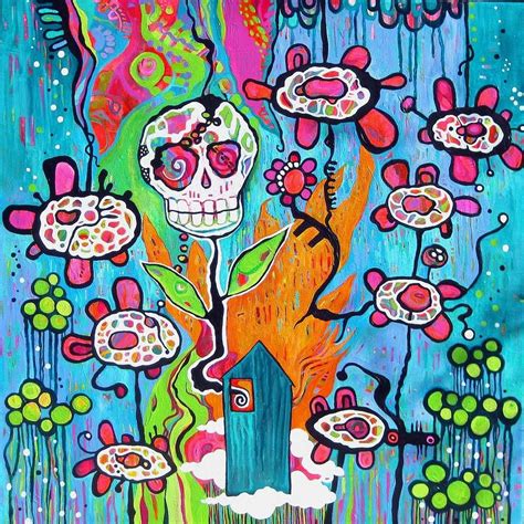 Casa Azul Painting - Casa Azul Fine Art Print | Day of the dead art, Art, Fine art america