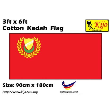 Cotton Kedah Flag Size: 90cm X 180cm ( 3ft x 6ft )