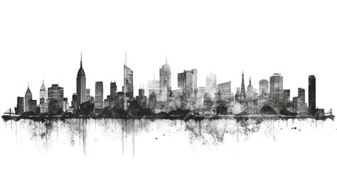 Premium AI Image | city skyline drawing black and white sketch