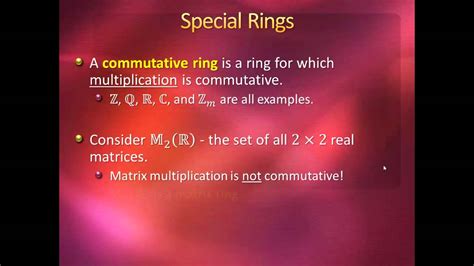 Introduction to Higher Mathematics - Lecture 17: Rings and Fields - YouTube