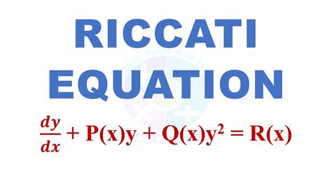 Riccati Differential Equation | Ricatti differential equation example | online math with asad ...