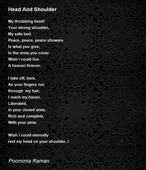 Head And Shoulder - Head And Shoulder Poem by Poornima Raman