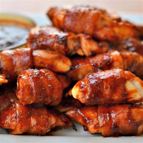 Sweet bacon Wrapped Chicken Bites | FaveSouthernRecipes.com