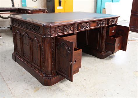 Mahogany Wood Resolute Desk - Hand Carved Office Executive President Desk | Turendav Australia ...