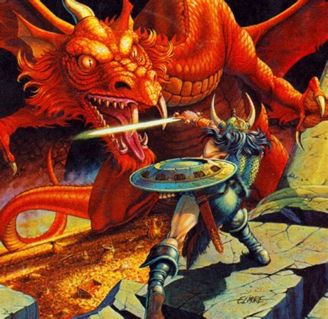 Red Dragon from T.S.R, Dungeons and Dragons 2nd Edition Basic set ...