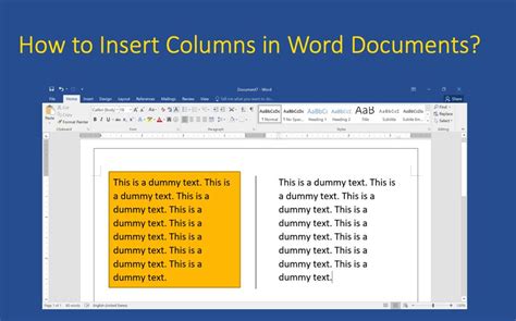 How To Insert Columns In Word 2019 | Images and Photos finder