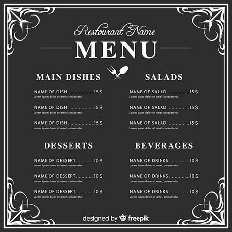 Elegant Restaurant Menu Template | Images and Photos finder